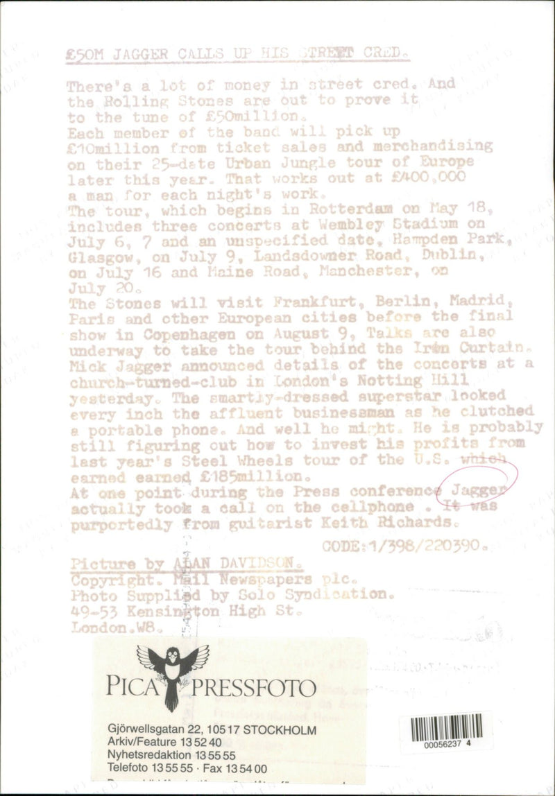 Mick Jagger - Vintage Photograph