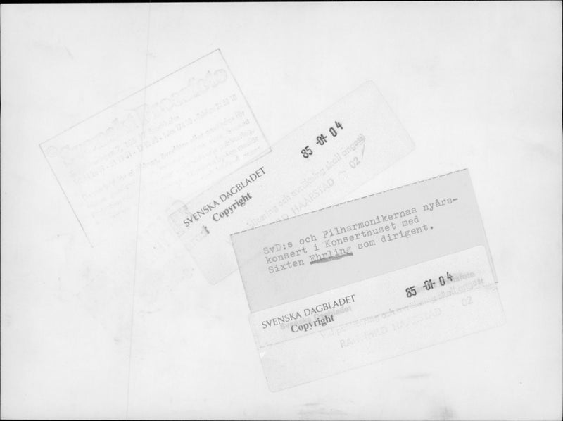 Sixten Ehrling directs SvD&#39;s and Philharmonic&#39;s New Year&#39;s Concert in the Concert Hall. - Vintage Photograph