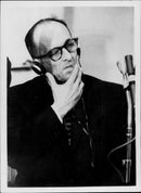Nazi Adolf Eichmann photographed during the trial in Jerusalem where he was convicted of the death of war crimes and massacres during WWII. - Vintage Photograph