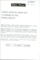 Daniel Ducruet is trying to drive Ferrari on the Autodromo Nazionale Monza race track. - Vintage Photograph