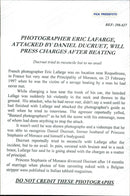 The photographer Eric Lafarge was attacked by Daniel Ducruet and made a notification. - Vintage Photograph
