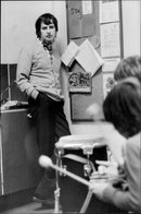 Carl-Axel Dominique observes when musicians teach in Huddinge music school - Vintage Photograph