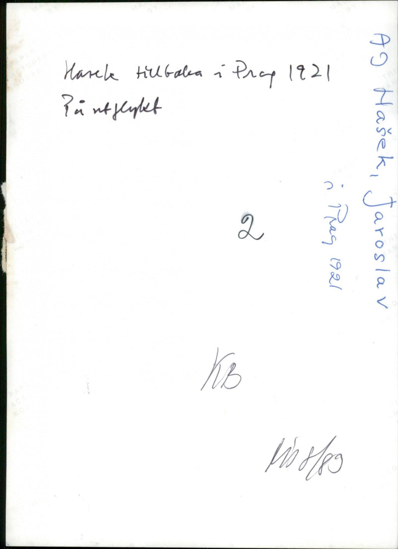 Czech writer, Jaroslav HaÅ¡ek's in Prague. 1921. - Vintage Photograph