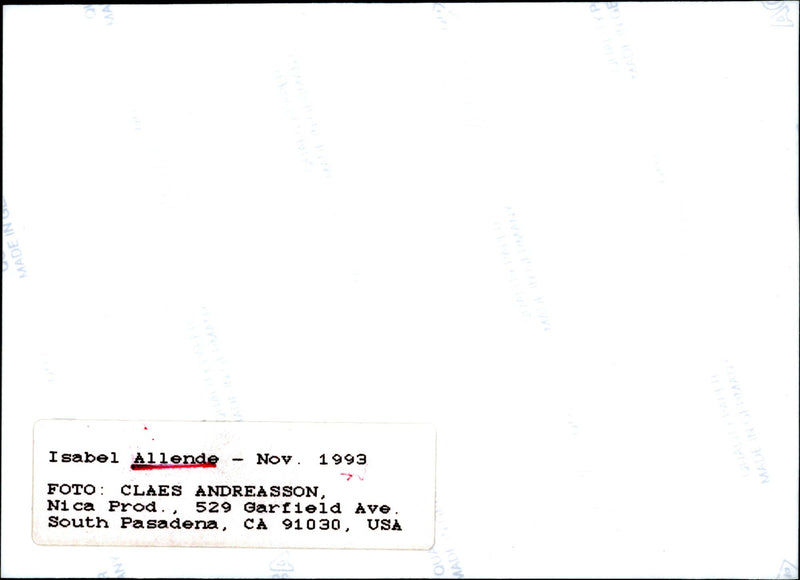 Chilean writer Isabel Allende - Vintage Photograph