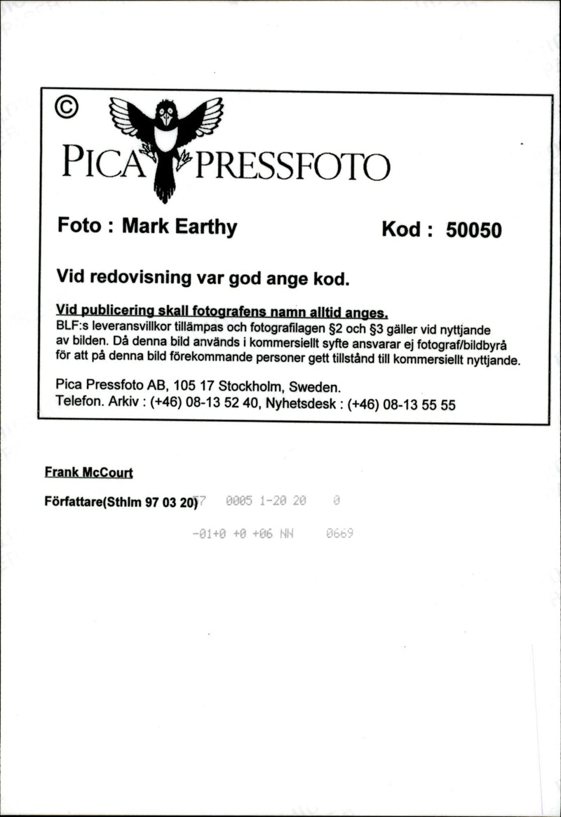 Irish writer Frank McCourt on a street in the Old Town - Vintage Photograph