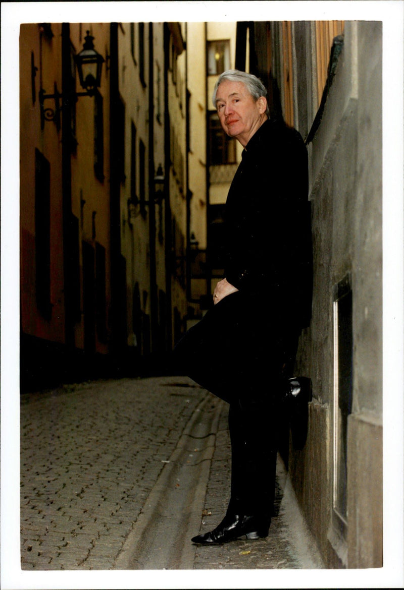 Irish writer Frank McCourt on a street in the Old Town - Vintage Photograph