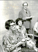 Writer Maja EklÃ¶f and Maud LÃ¶fgren and book publisher Per A. SjÃ¶gren during a press reception with RabÃ©n &amp; SjÃ¶gren - Vintage Photograph