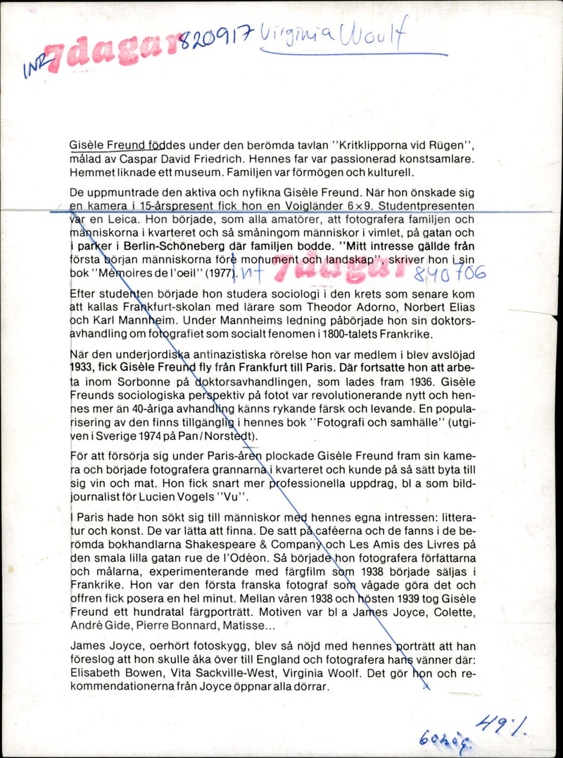 British writer Virginia Woolf - Year 1939 - Vintage Photograph