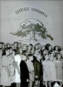The 125th anniversary of the Savings Banks is celebrated in the Musical Academy. Children&#39;s choir from Stockholm Folk College&#39;s vocal classes participated - 7 September 1945 - Vintage Photograph