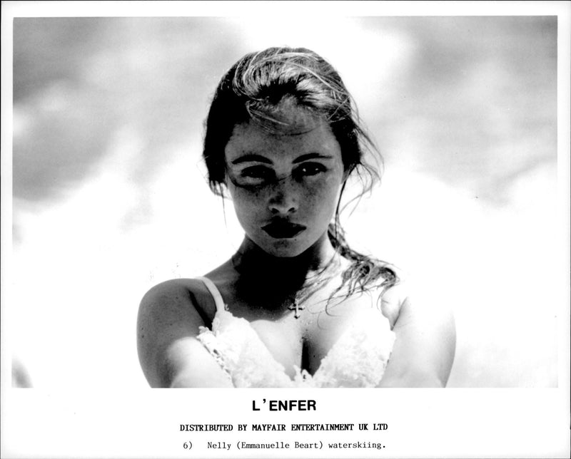 Emmanuelle BÃ©art as Nelly, in water skiing scene in L'Enfer. - Vintage Photograph