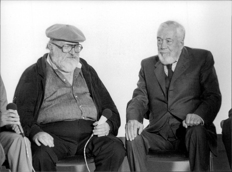 Italian film director Sergio Leone together with American film director John Huston - Vintage Photograph