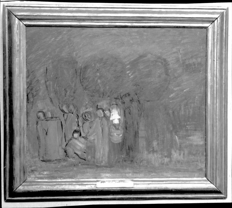 A painting by the artist Carl Kylberg, &quot;The Breakthrough&quot;. - Vintage Photograph