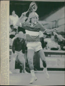 Peter Lundgren in the Volvo Tennis Tournament. Opponents were Yannik Noah. - Vintage Photograph