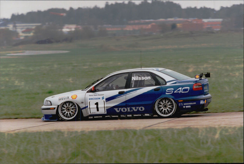 Jan &quot;Flash&quot; Nilsson in the Volvo S40 he runs in the STCC series. - Vintage Photograph