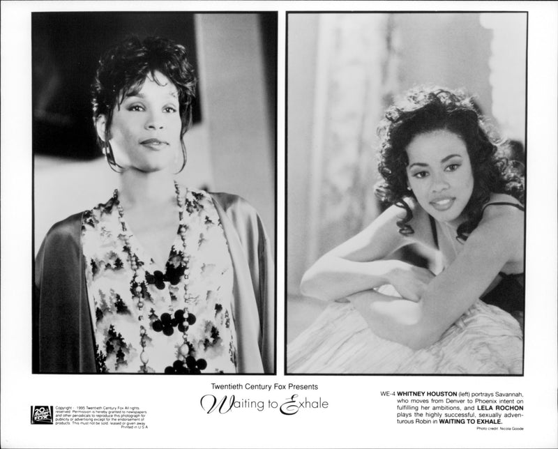 Whitney Houston with Lela Rochon in Waiting to Exhale - Vintage Photograph