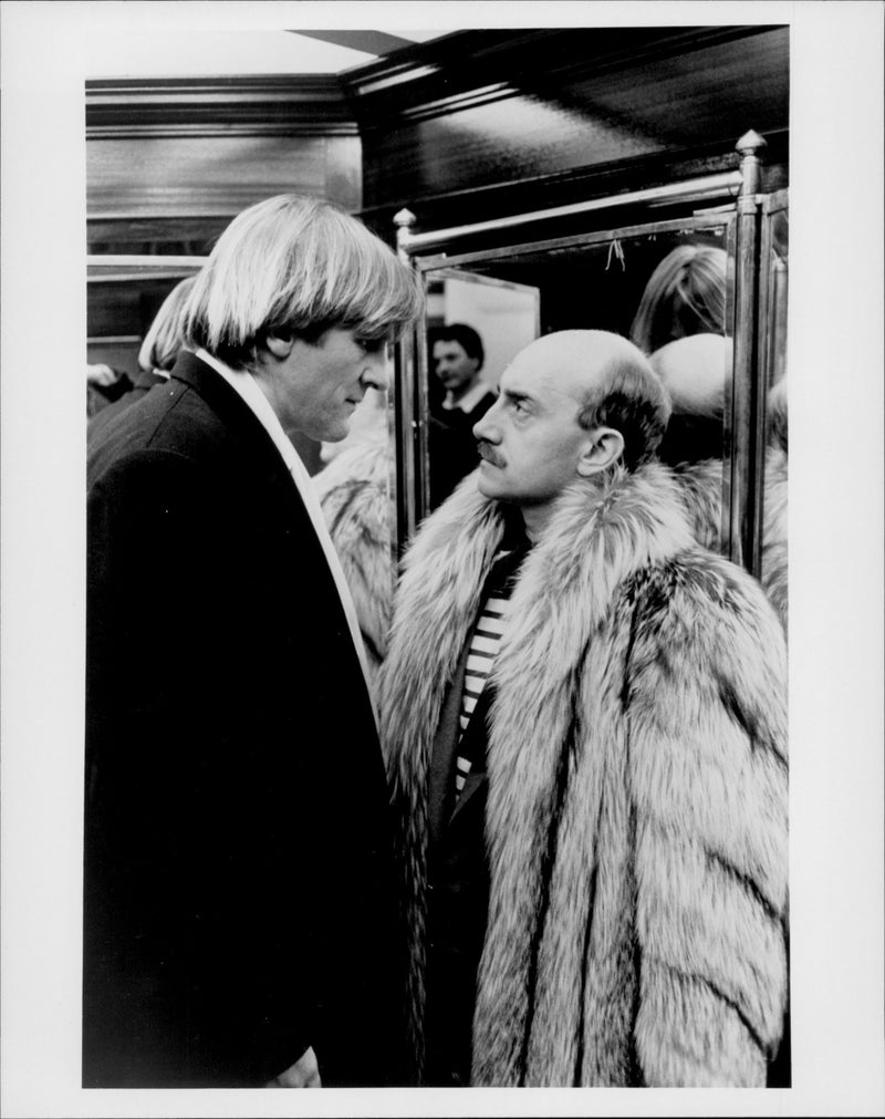 Tenue de soirÃ©e a film by Bertrand Blier. Bertrand Blier with Michel Blanc as Antoine, Gerard Depardieu as Bob - Vintage Photograph