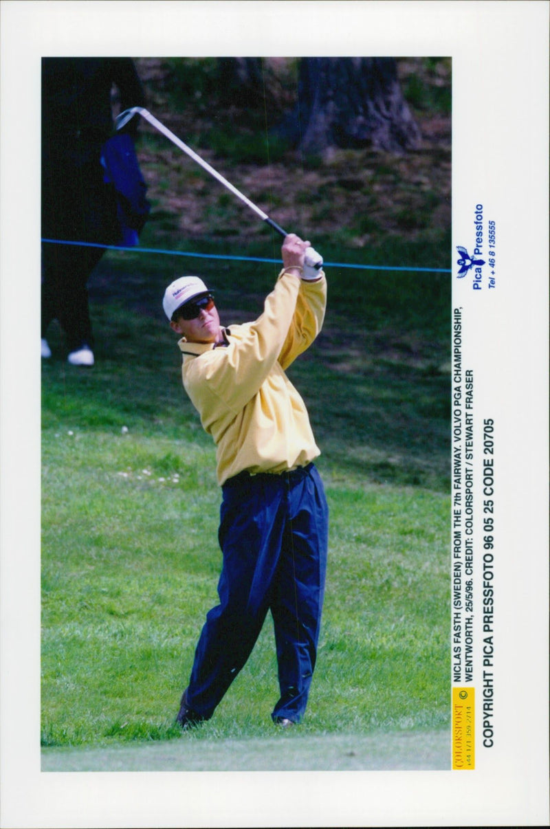 Golf player Niclas Fasth under Volvo PGA 1996 - Vintage Photograph