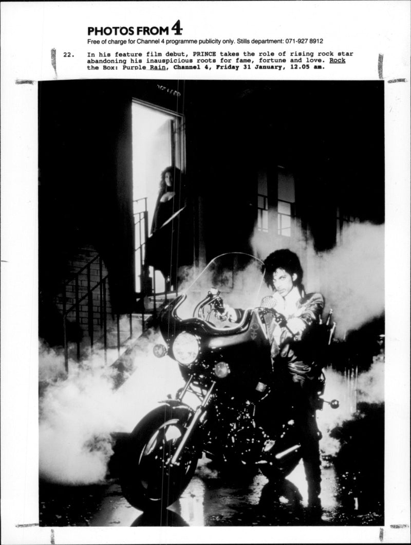 Prince in film 'Purple Rain' - Vintage Photograph