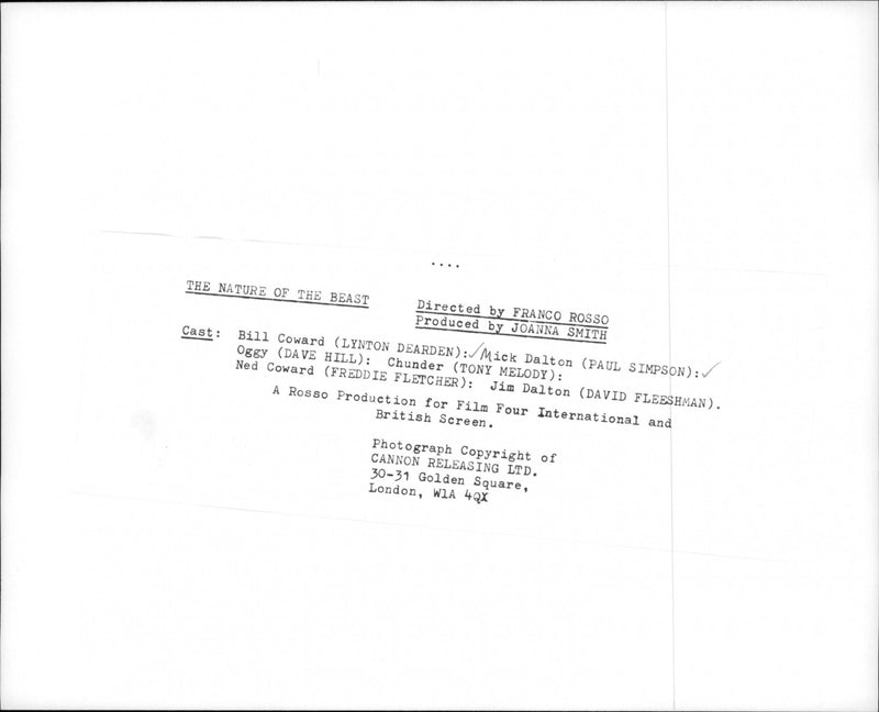 A scene from the film The Nature of the Beast. - Vintage Photograph