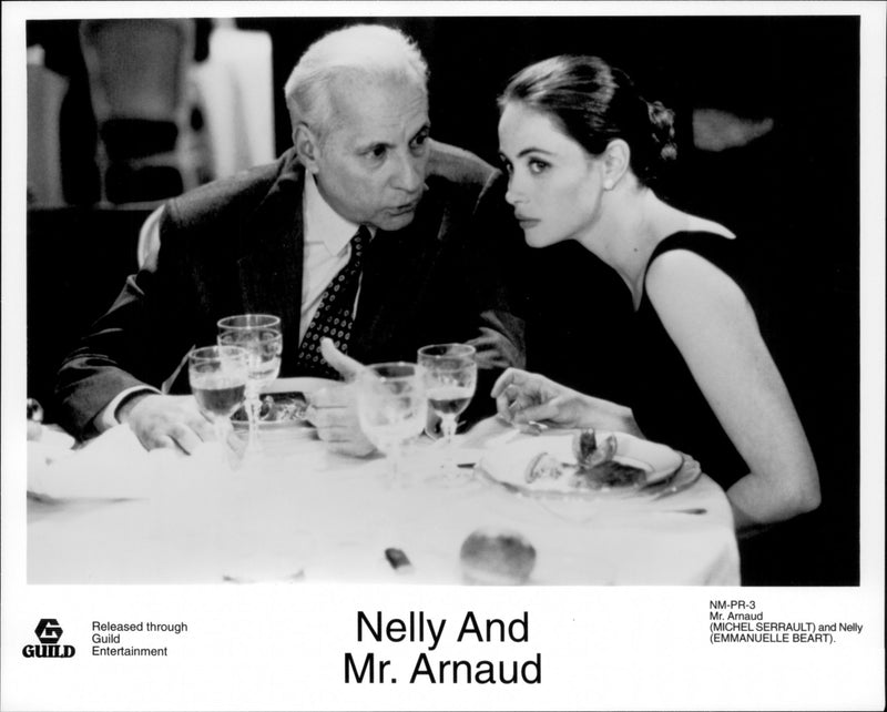 Emmanuelle Béart and Michel Serrault in Nelly and Mr. Arnaud. 1995. - Vintage Photograph