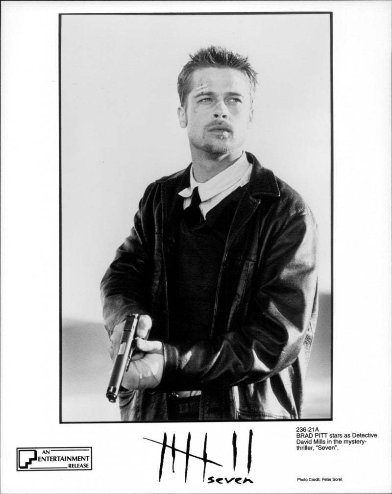 Brad Pitt as Detective David Mills in Seven - Vintage Photograph