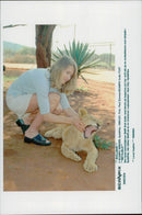 German tennis player Steffi Graf in South Africa visits the Lion Park - Vintage Photograph