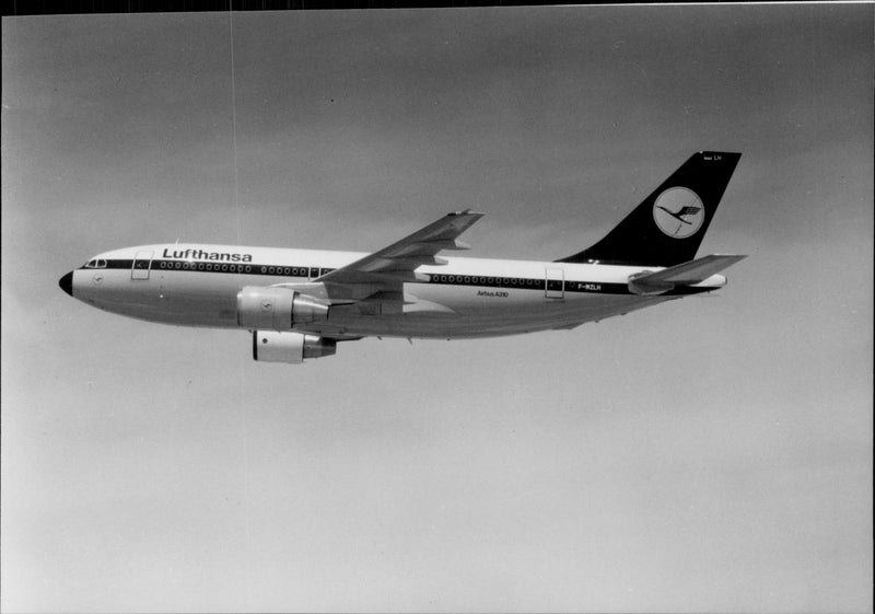 Airbus Industrie A310 a smaller variant of Airbus 300. - Vintage Photograph