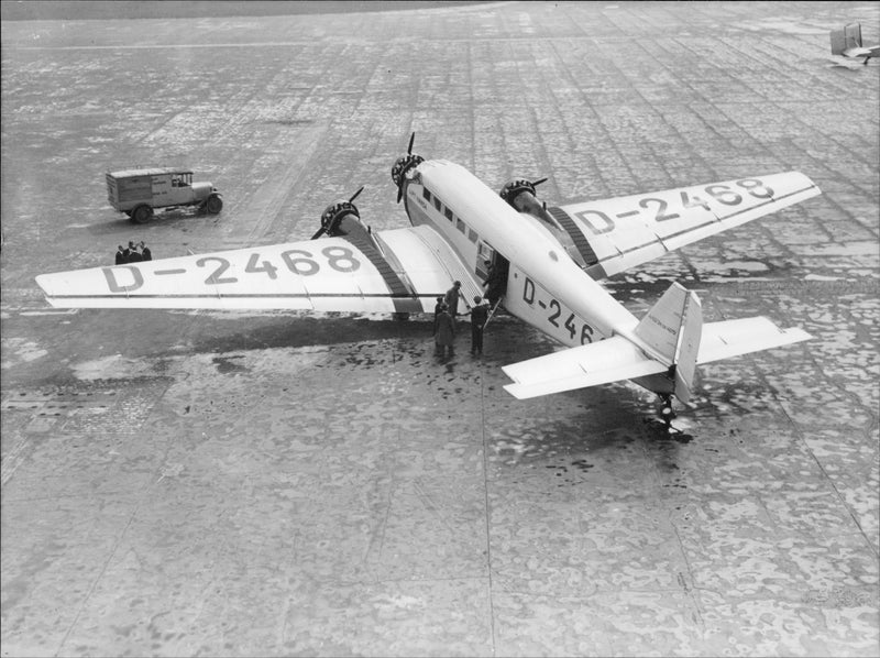 Plan för Junkers Ju 52-modellen som ingick i Lufthansa-flottan 1932-1945. - Vintage Photograph