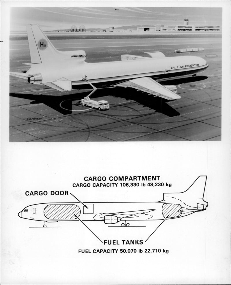 A converted TriStar that connects to an underground hydrogen tank - Vintage Photograph