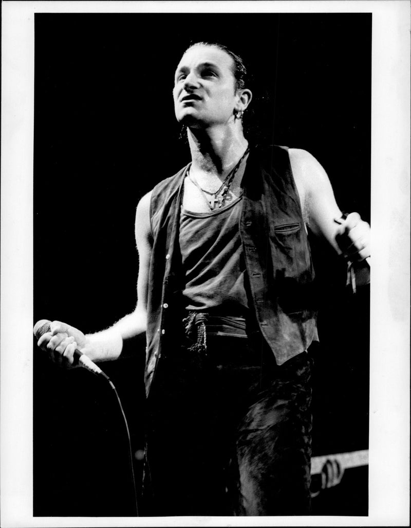 Bono of U2. - Vintage Photograph