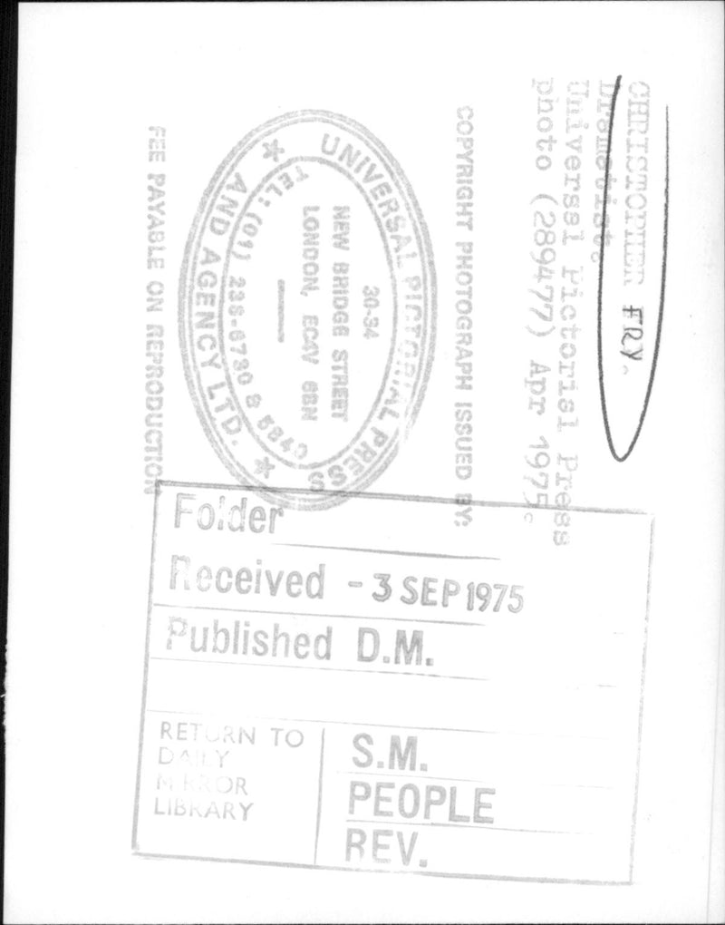 English poet and playwright, Christopher Fry. - Vintage Photograph