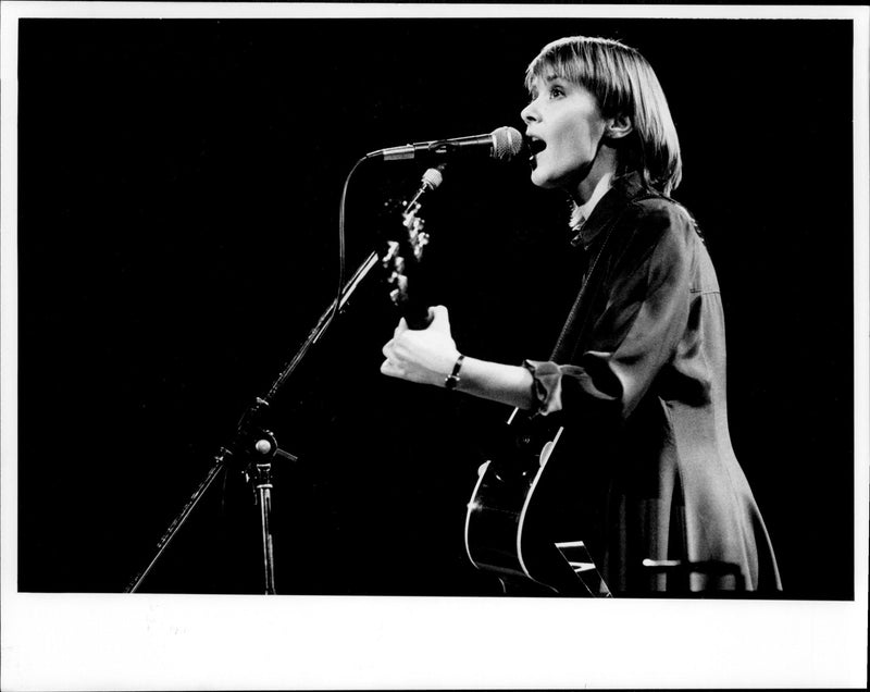 Live musical band singer and guitarist - Vintage Photograph