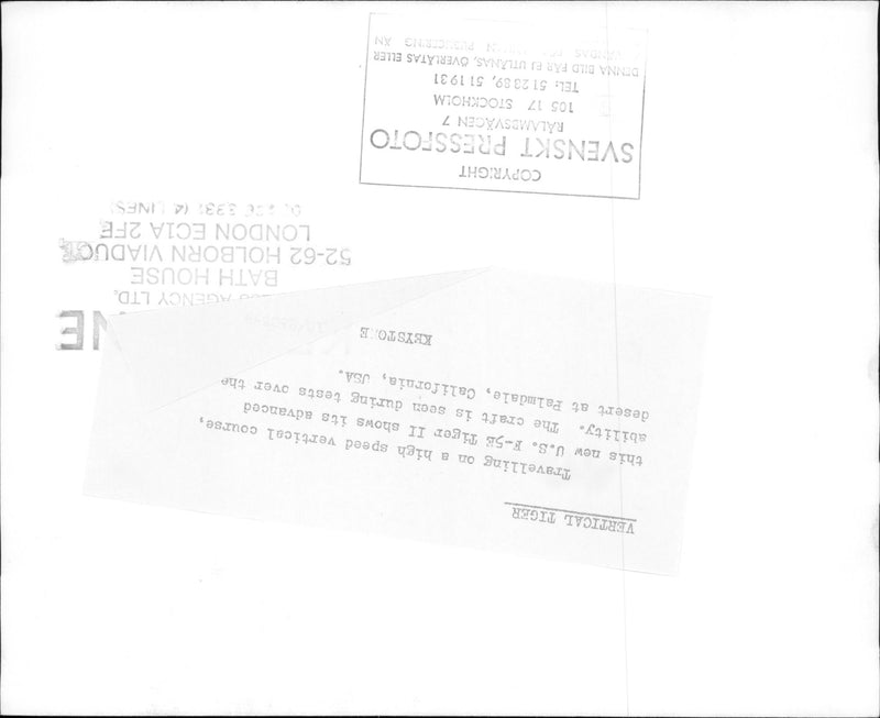 American military aircraft of the F-5E Tiger II model. - Vintage Photograph