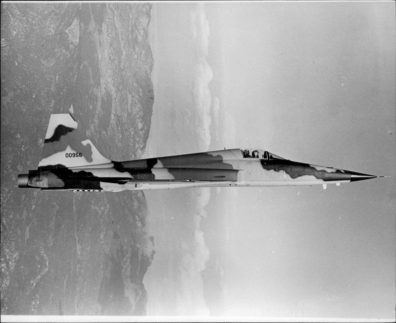 American military aircraft of the F-5E Tiger II model. - Vintage Photograph