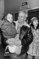 Klaus Kinsky with his wife Minoi and their daughter Nanoi at the premiere of &quot;Nosferatu&quot;. - Vintage Photograph