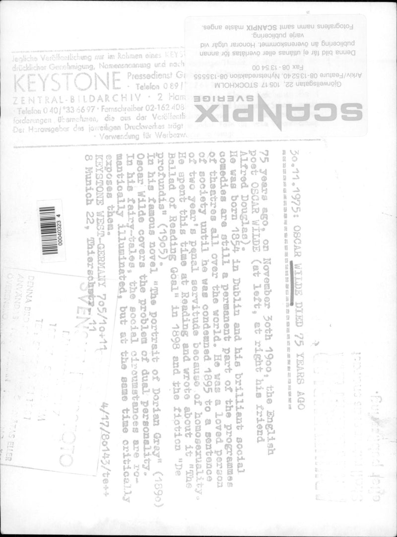 The writer Oscar Wilde with his friend Alfred Douglas - Vintage Photograph