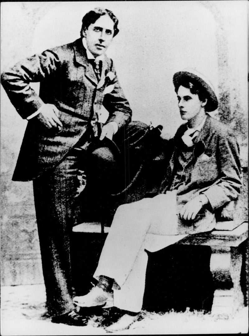 The writer Oscar Wilde with his friend Alfred Douglas - Vintage Photograph