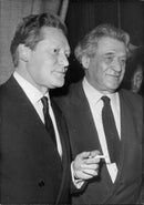 Writer Maurice Druon with his uncle Joseph Kessel during reception after being elected member of the French Academy - Vintage Photograph