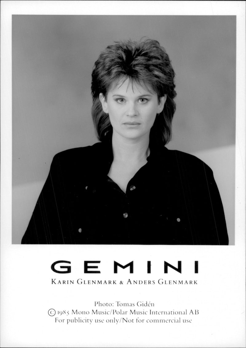 Portrait picture of singer Karin Glenmark taken in an unknown context. - Vintage Photograph