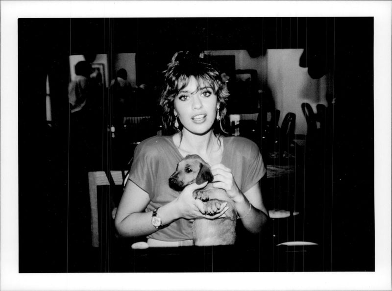 Portrait of the Italian actress and politician Alessandra Mussolini, grandson of Benito Mussolini. - Vintage Photograph