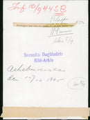 French politician Pierre Laval along with one of his dogs outside the castle he has as a residence. - 10 September 1944 - Vintage Photograph