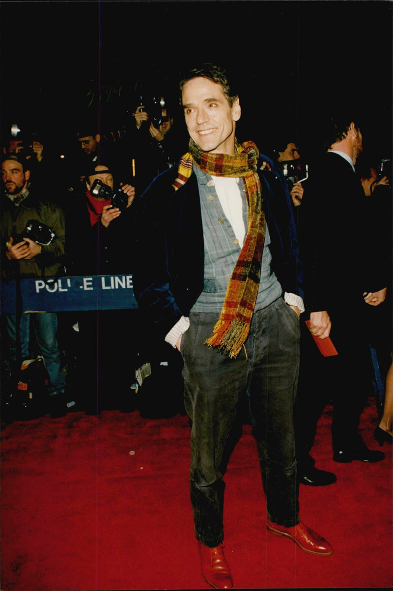 Actor Jeremy Irons attends the premiere of &quot;The Man With Iron Mask&quot; - Vintage Photograph