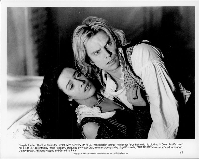Jennifer Beals and Sting in her roles in the movie &quot;Frankenstein&