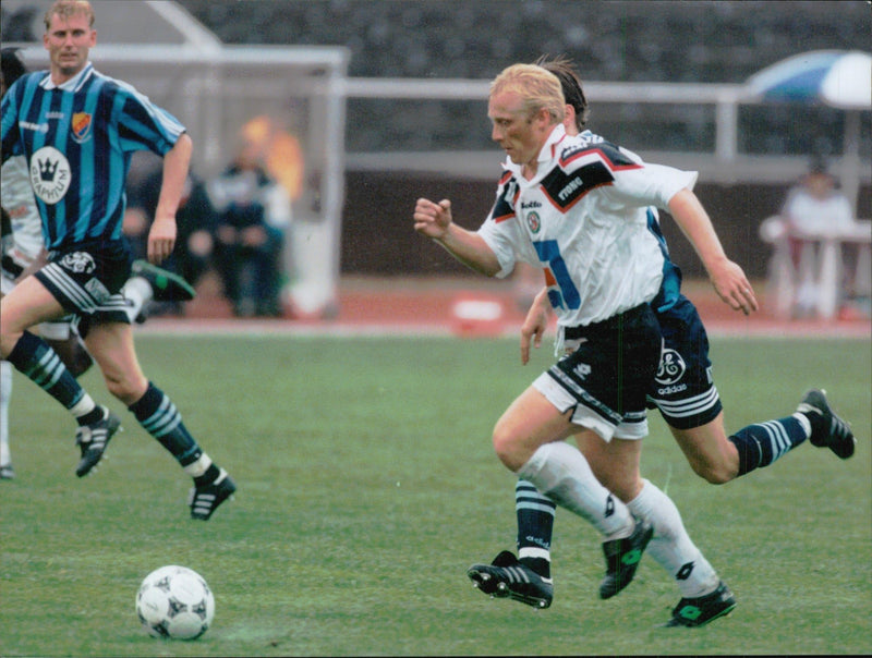 Football match DjurgÃ¥rden - Ãrebro at the Stockholm Stadium - Vintage Photograph