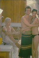 Paula Yates on the beach together with Michael Hutchence. - Vintage Photograph