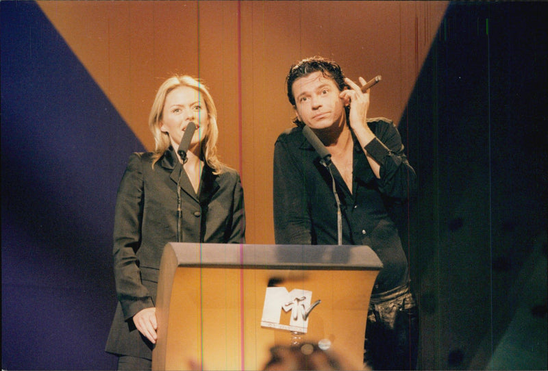 Patsy Kensit and Michael Hutchence at MTV Music Awards - Vintage Photograph