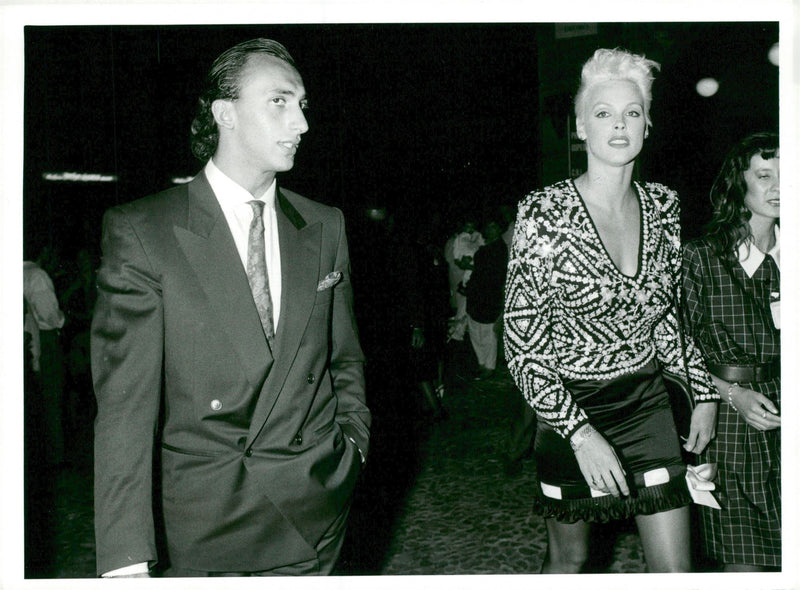 Den danska modellen och skådespelerskan Brigitte Nielsen och Luca Rossi. - Vintage Photograph