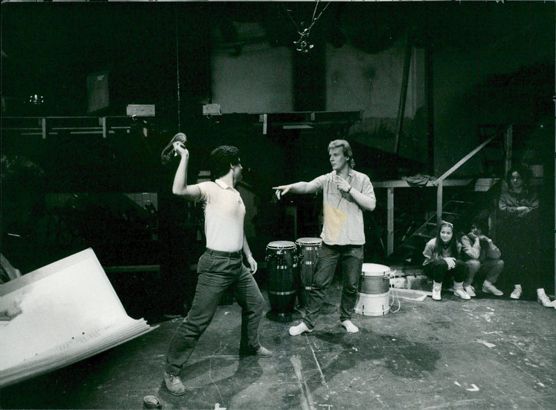 The music theater group October and their set &quot;Södertälje barn&quot;. - Vintage Photograph