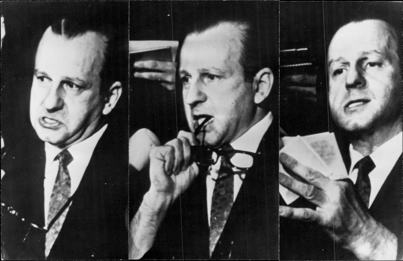 Jack Ruby was very temperate when he met the newspaper men while the court determined the scene of the murder process - Vintage Photograph