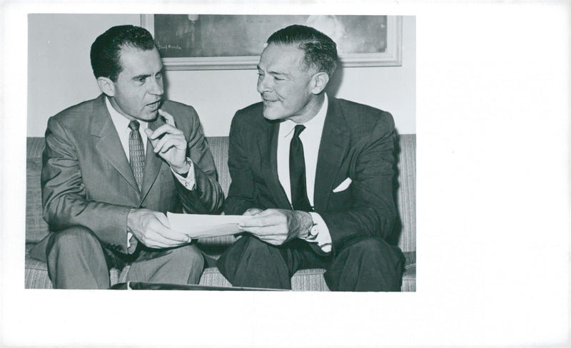 Richard Nixon in meeting - Vintage Photograph